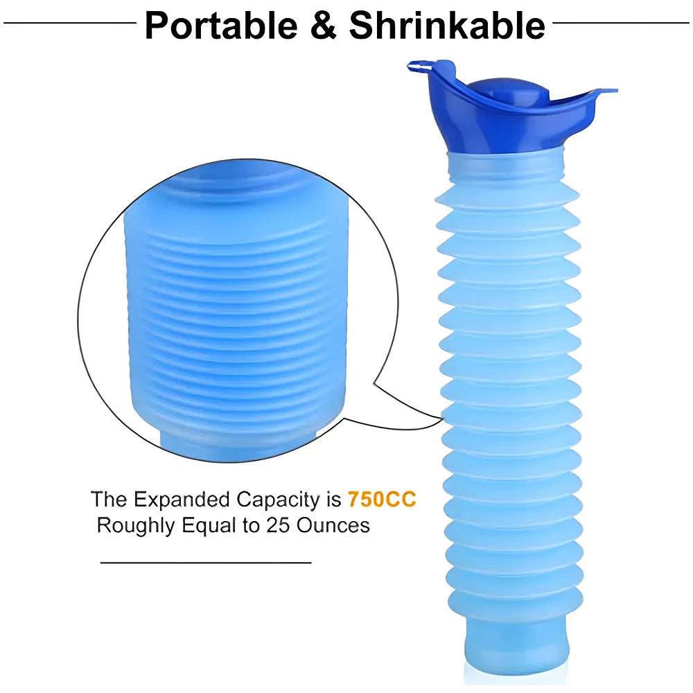 750ML Portable Urine Bottle Male and Female Compatible Travel Camping Mini Toilet Sealed Childrenfor Hiking for Driving Outdoor, Senior Old People Friendly - Premium