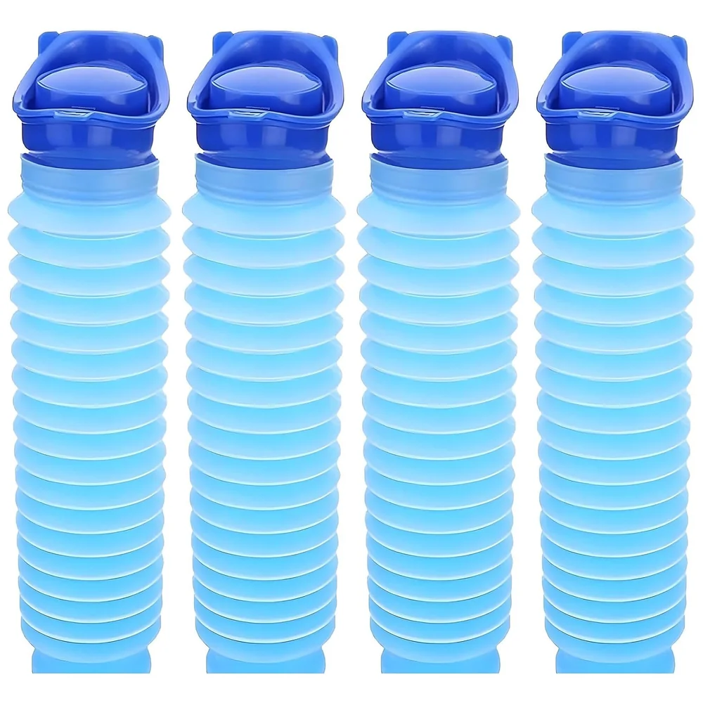 Pack of 4 Portable Urine Bottle 750 ml Sealed Lid Male Female