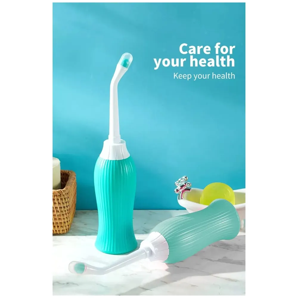 500ml Portable Retractable Travel Bidet with Bag 2 Nozzles for Toilet Handheld Health Faucet Cleansing Childbirth Cleaner - for Outdoor, Camping, Personal Hygiene - 6