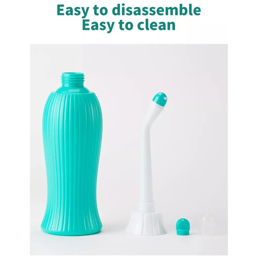 500ml Portable Retractable Travel Bidet with Bag 2 Nozzles for Toilet Handheld Health Faucet Cleansing Childbirth Cleaner - for Outdoor, Camping, Personal Hygiene - 8