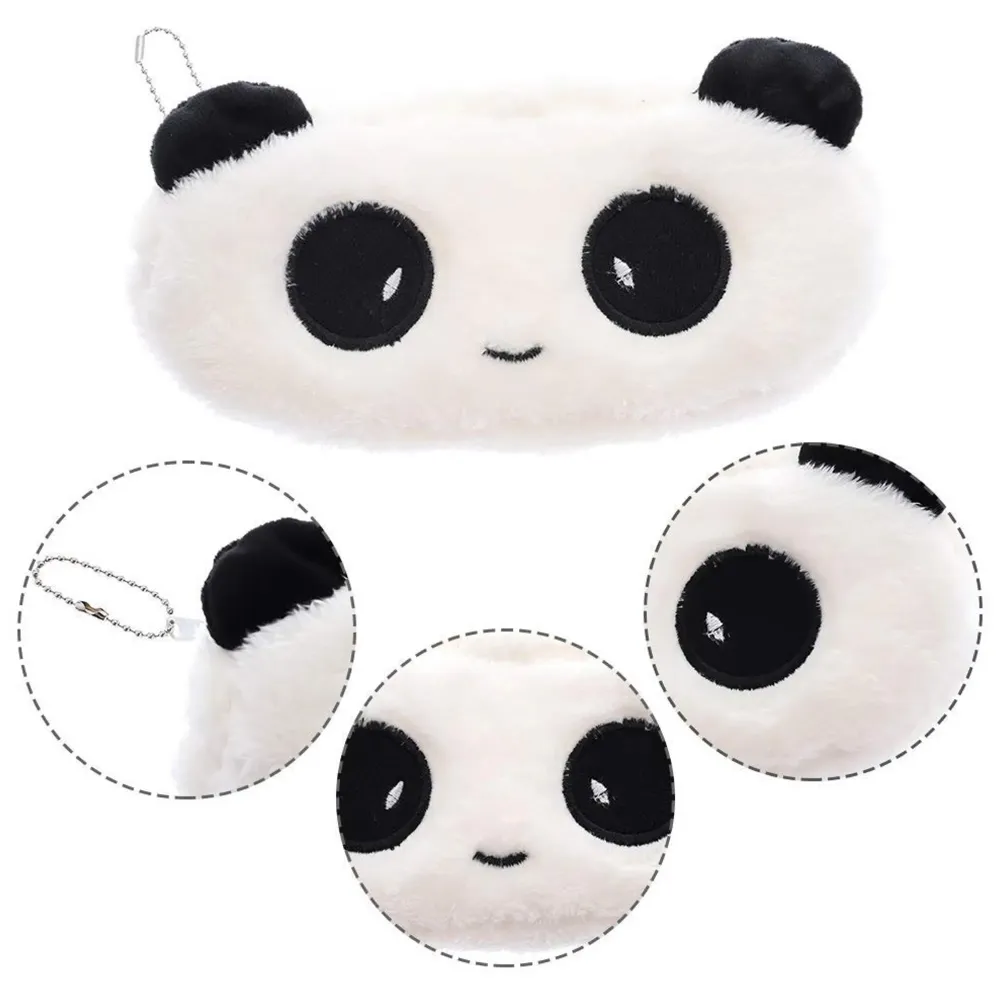 Fur Soft Toys Panda Pencil Pouch Pencil Box for Children (Panda Fur, 4) - 3