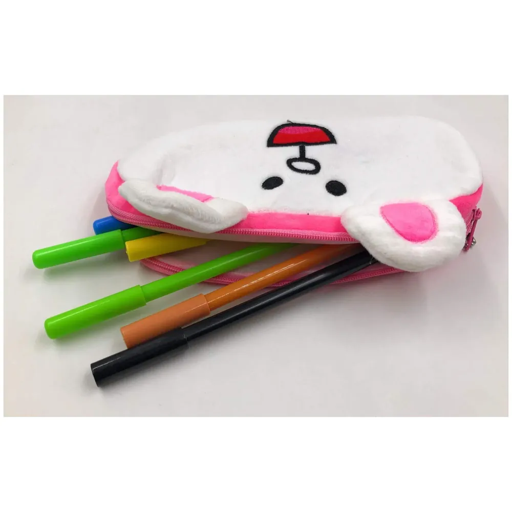 Bunny Rabbit Animal Pencil Pouch Soft Toys for Children, Kids Favorite Pencil Box (Bunny) - 3