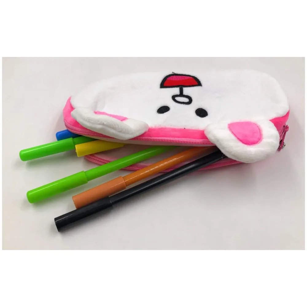 Bunny Rabbit Animal Pencil Pouch Soft Toys for Children, Kids Favorite Pencil Box (Bunny)