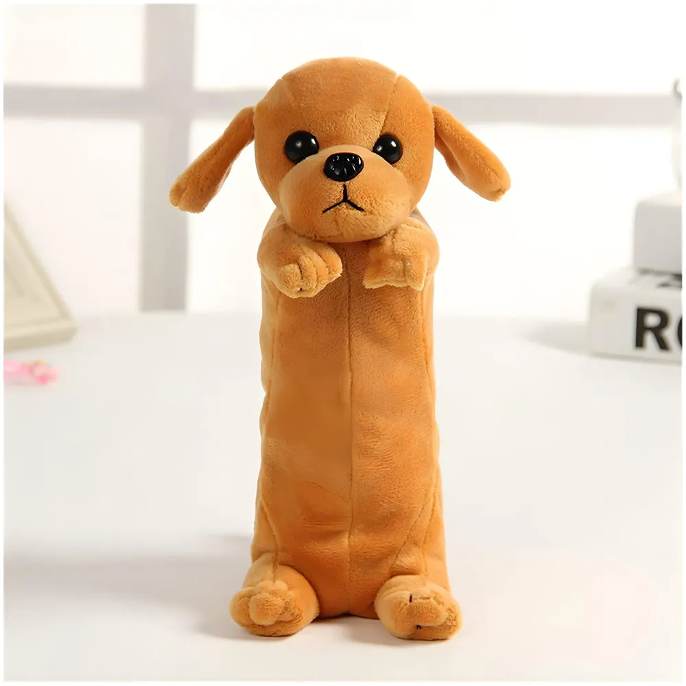 Fabric Kids Favorite 3D Dog, Emoji Soft Toys Pencil Pouch Pencil Box For Children (Multicolour) - 6