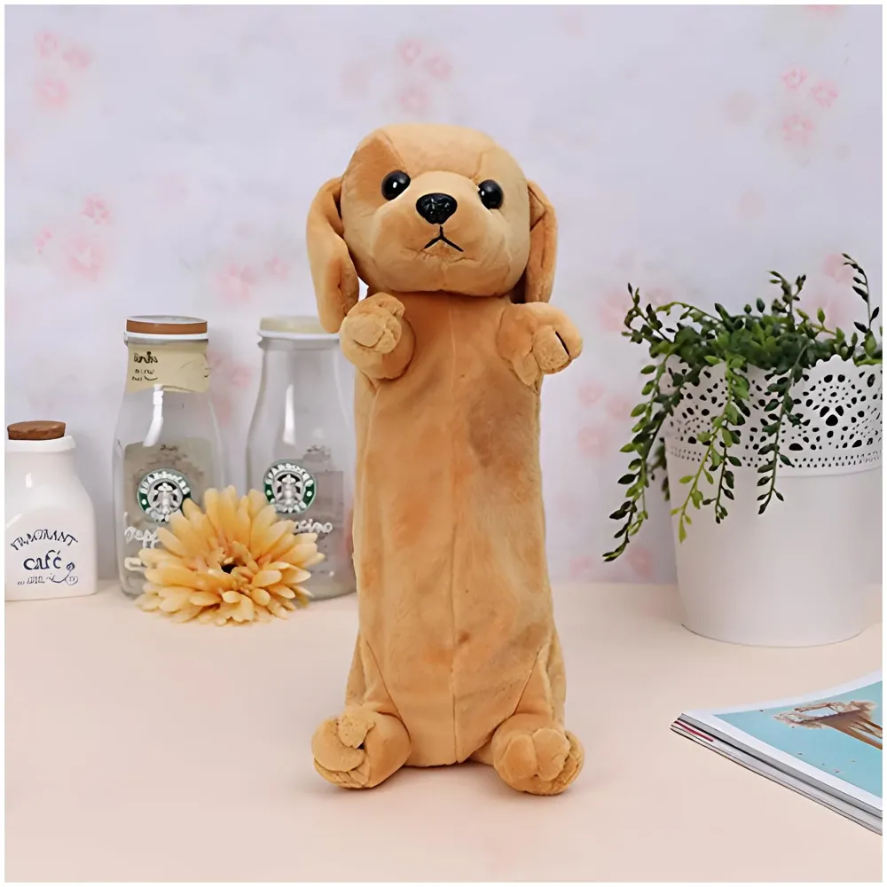 Fabric Kids Favorite 3D Dog, Emoji Soft Toys Pencil Pouch Pencil Box For Children (Multicolour) - 8