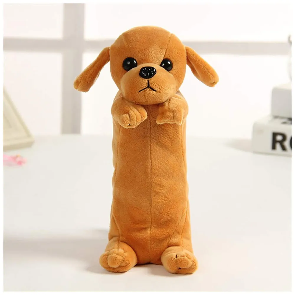 Fabric Kids Favorite 3D Dog, Emoji Soft Toys Pencil Pouch Pencil Box For Children (Multicolour)