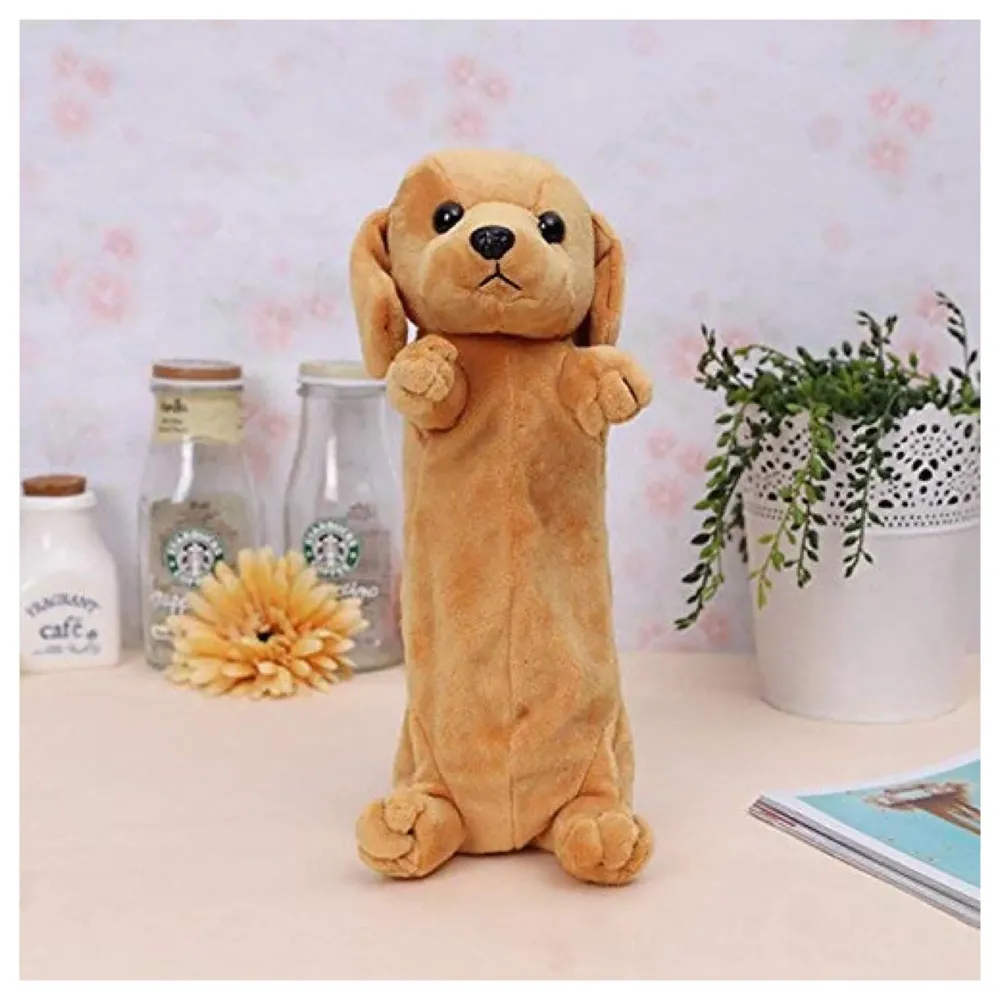 Fabric Kids Favorite 3D Dog, Emoji Soft Toys Pencil Pouch Pencil Box For Children (Multicolour)