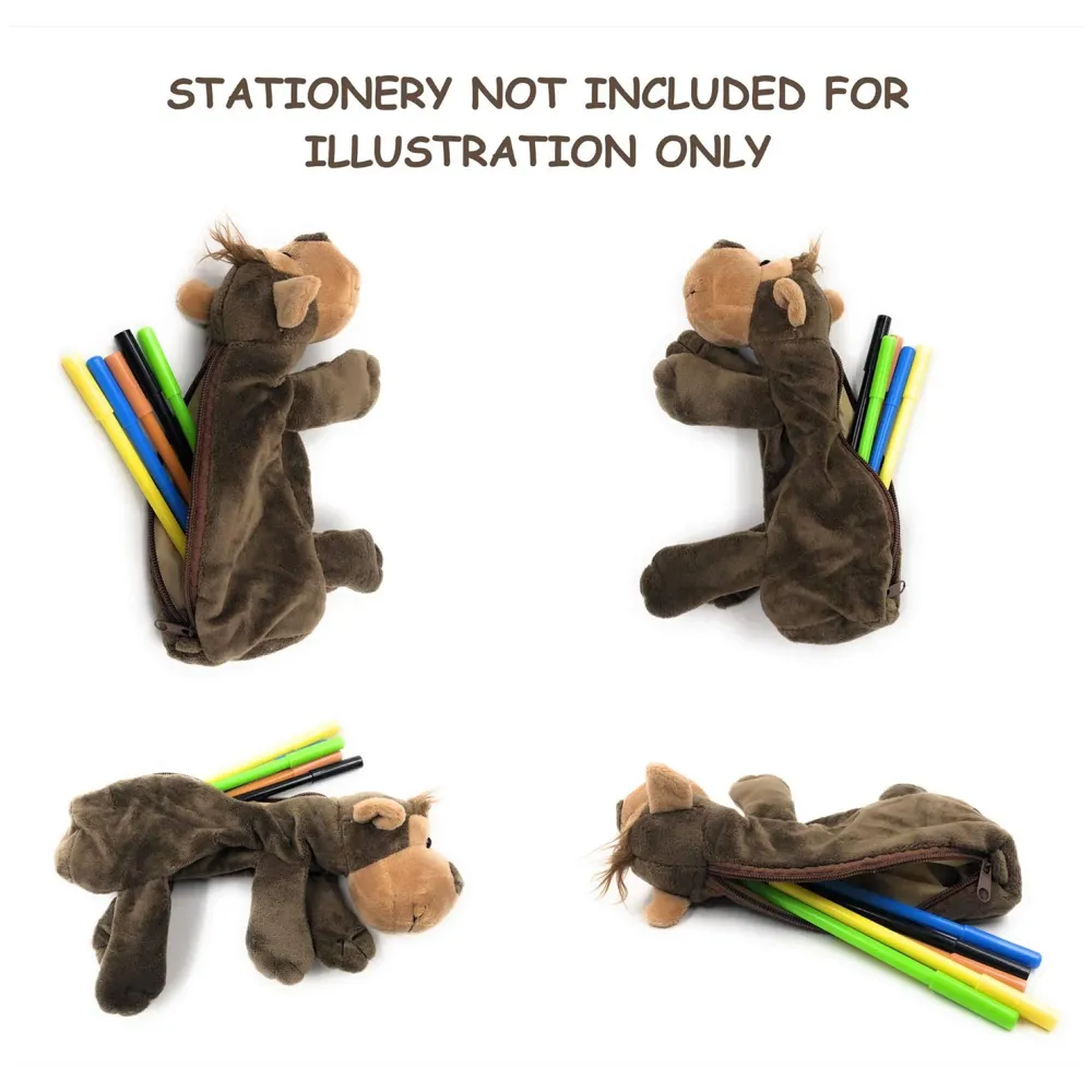 Monkey Pencil Pouch Soft Toys for Children, Kids Favorite Pencil Box (3D Monkey)