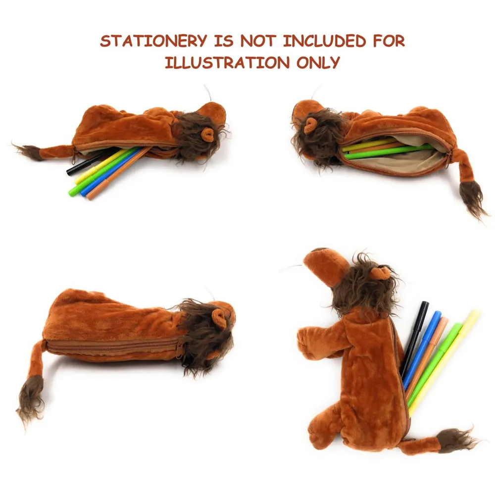 Lion Pencil Pouch Soft Toys for Children, Kids Favorite Pencil Box (3D Lion)