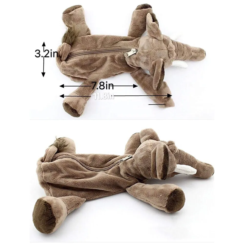 Elephant Pencil Pouch Soft Toys for Children, Kids Favorite Pencil Box (3D Elephant)