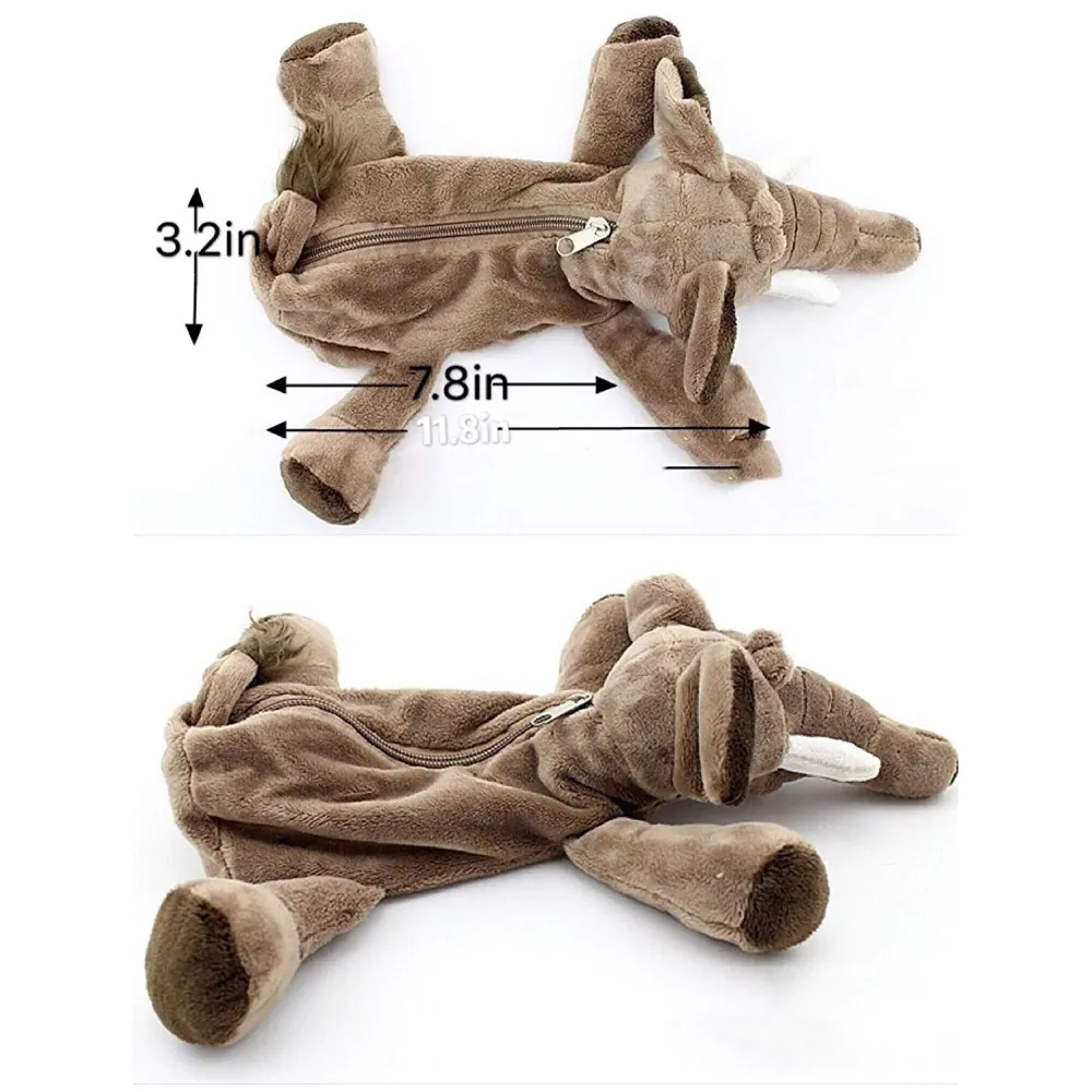 Elephant Pencil Pouch Soft Toys for Children, Kids Favorite Pencil Box (3D Elephant)