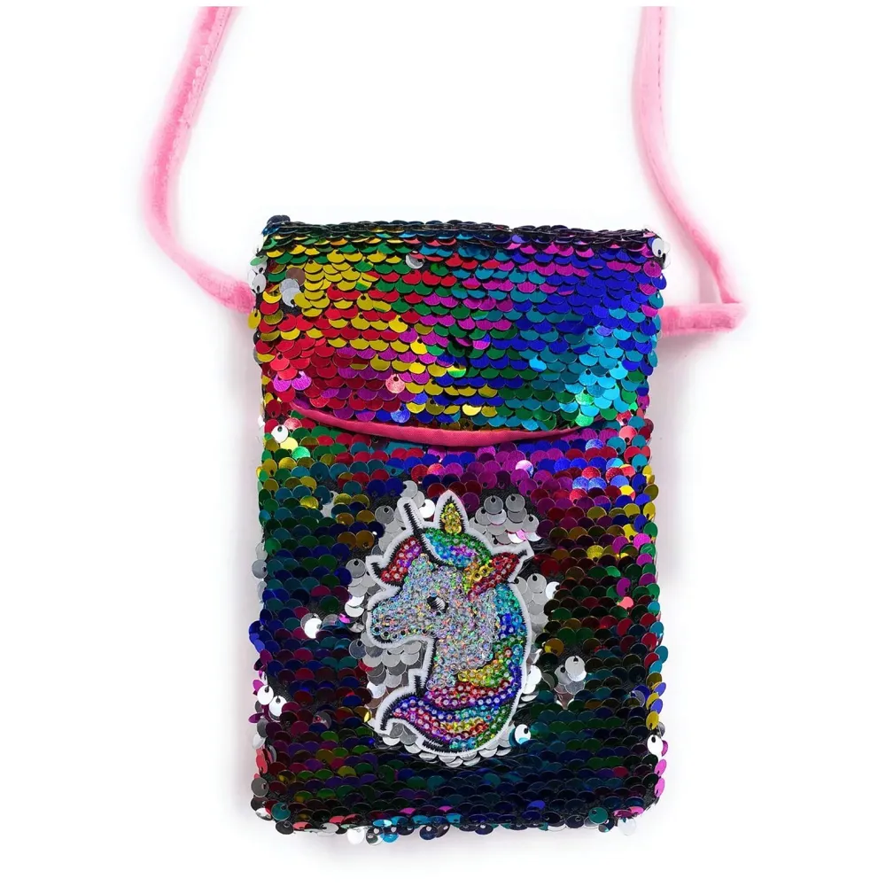 Emoji Pencil Pouch Soft Toys for Children, Kids Favorite Pencil Box (Unicorn Sequin)