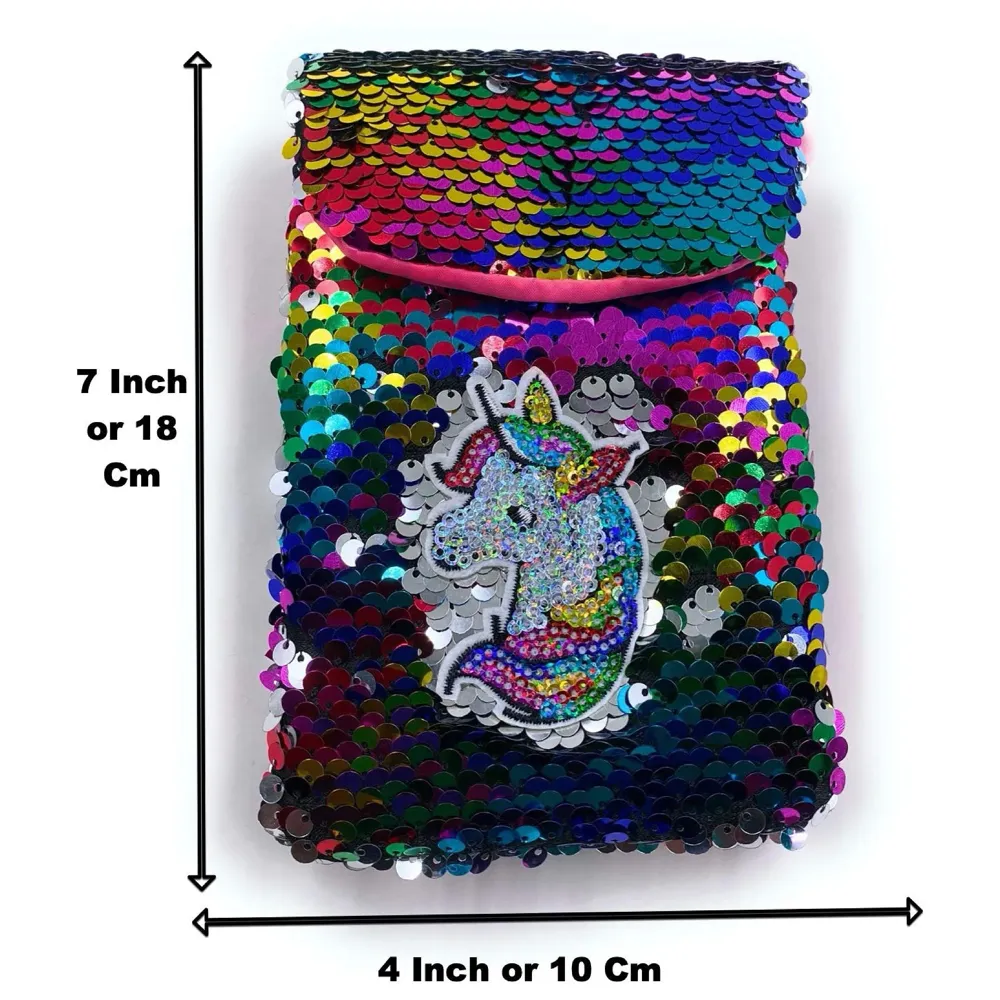 Emoji Pencil Pouch Soft Toys for Children, Kids Favorite Pencil Box (Unicorn Sequin)