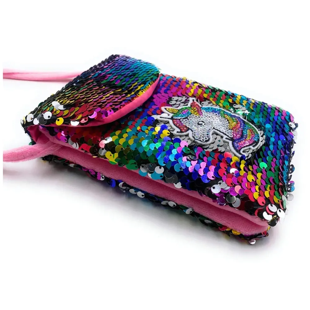 Emoji Pencil Pouch Soft Toys for Children, Kids Favorite Pencil Box (Unicorn Sequin)