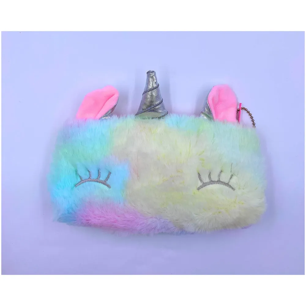unicorn rainbow pencil pouch soft toys for children, kids favorite pencil box- Multi color - 6