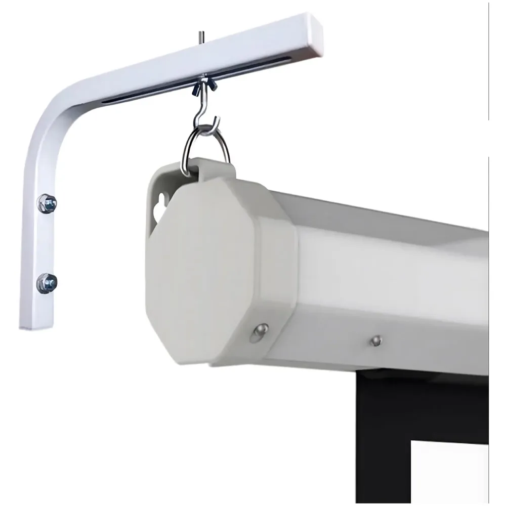 10 inch Universal Projector Mount Bracket Screen L-Bracket Wall Hanging Mount Kit 10" Adjustable Extension with Hook for Projector Screen Indoor Outdoor Movie Video Home Theater, White