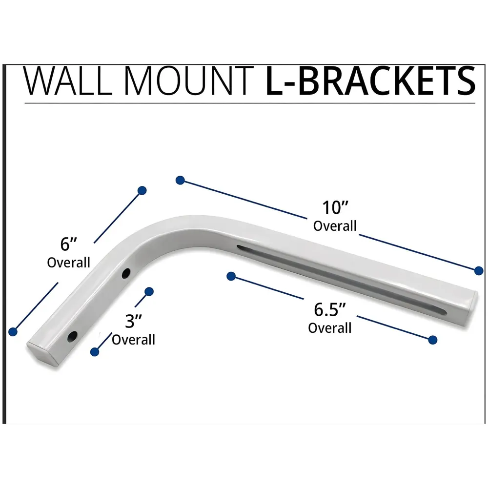 10 inch Universal Projector Mount Bracket Screen L-Bracket Wall Hanging Mount Kit 10" Adjustable Extension with Hook for Projector Screen Indoor Outdoor Movie Video Home Theater, White
