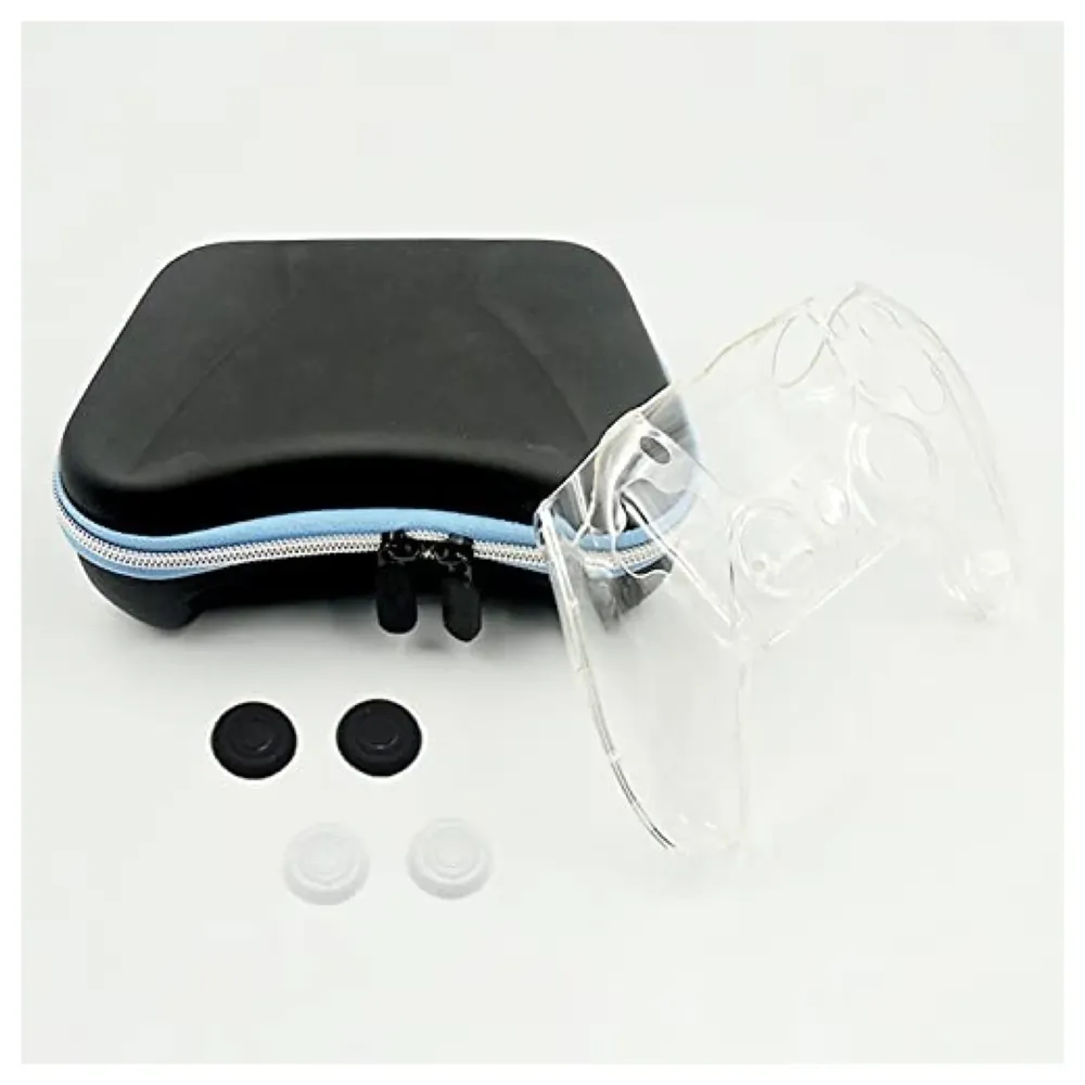 Controller Case Compatible with PlayStation 5 Controller Black Hard Shell with Clear Cover and Thumb Grips