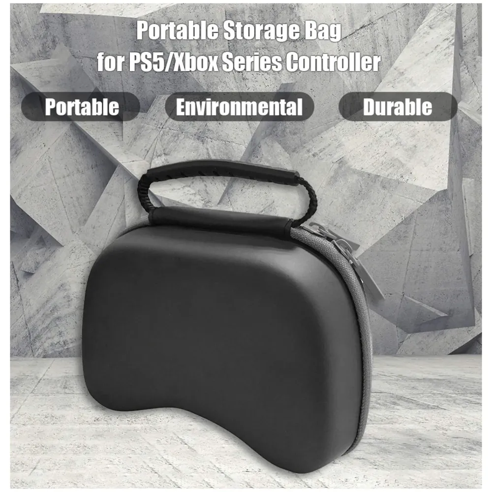 Controller Case Compatible with PlayStation 5 Controller Black Hard Shell with Clear Cover and Thumb Grips