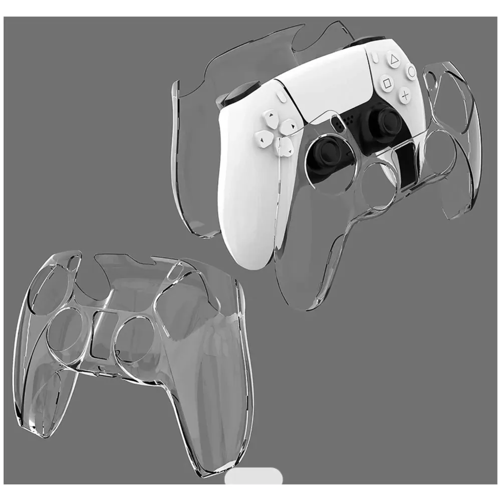 Controller Case Compatible with PlayStation 5 Controller Black Hard Shell with Clear Cover and Thumb Grips