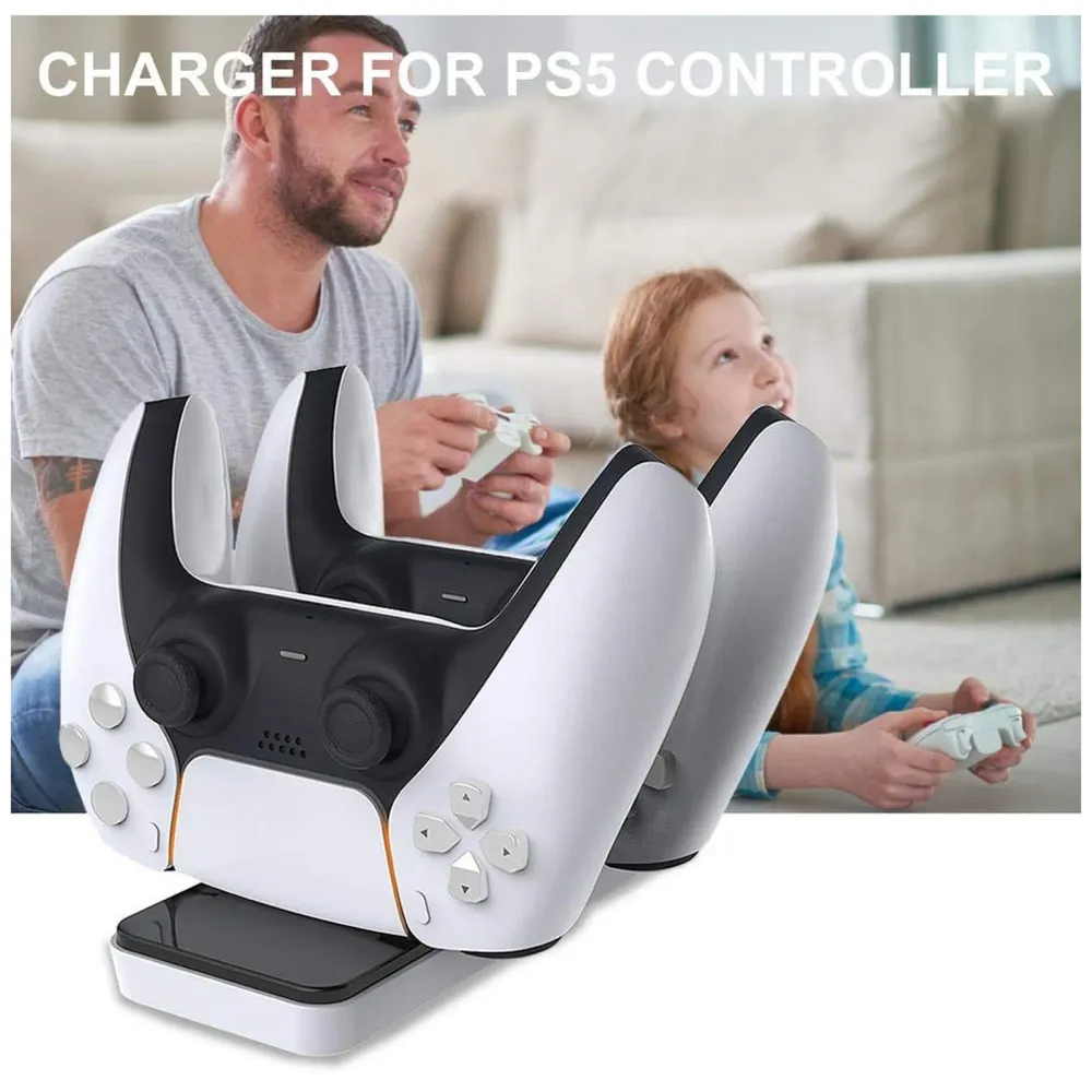 LED Charger Dock Station Dual USB Fast Charging Stand for PS5 Controller Type C Only. - 3