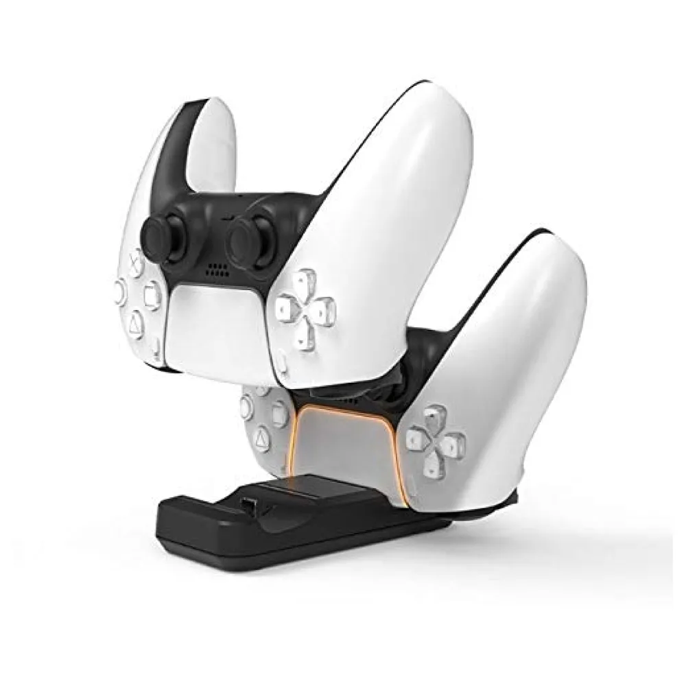 LED Charger Compatible with Ps5 Controller Charger Dock Station Dual USB Stand Type C.