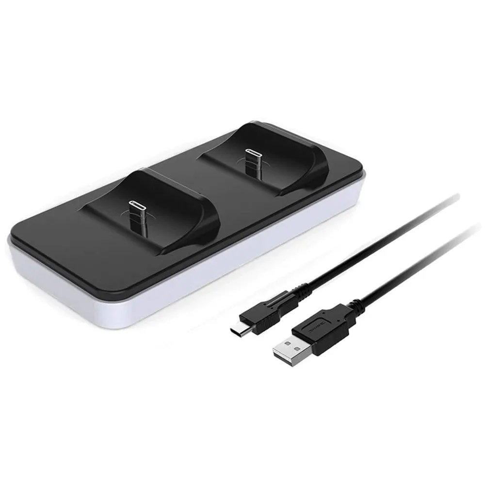 LED Charger Compatible with Ps5 Controller Charger Dock Station Dual USB Stand Type C.