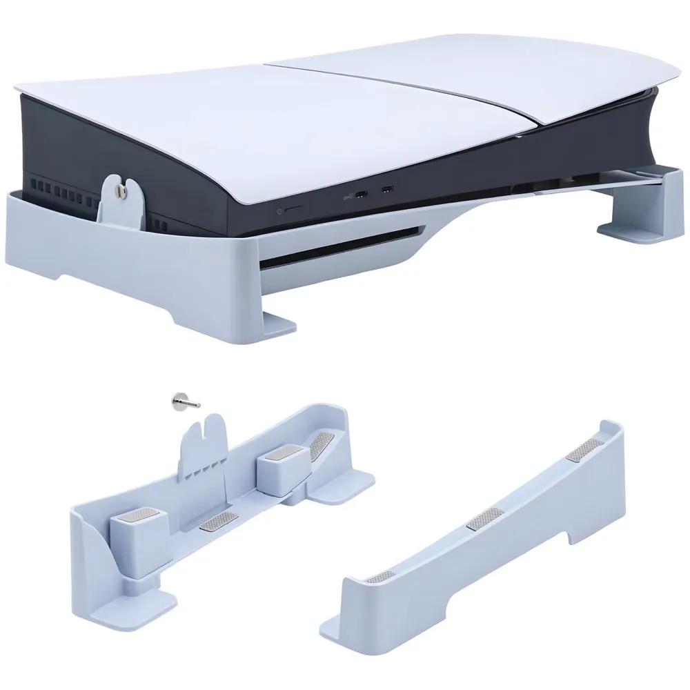 Gaming Stand for Slim and Pro Consoles with Horizontal Standing Base, Screw-in Mount, Stable and Firm Grip