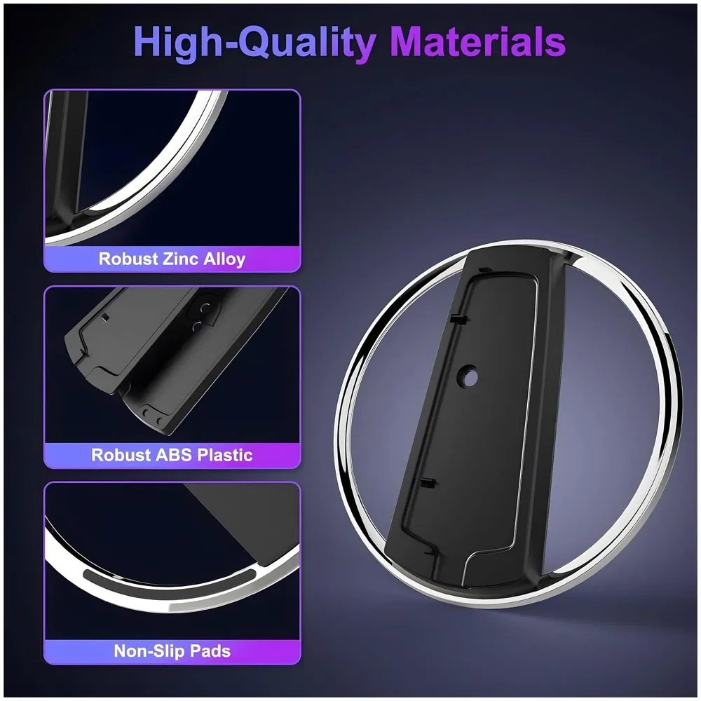 Gaming Stand for All Models – Fat, Slim, Pro Consoles Gaming Base Screw in Mount for Vertical Standing of the Device Stable and Firm Grip – 6.1 Inch Diameter Metal Body