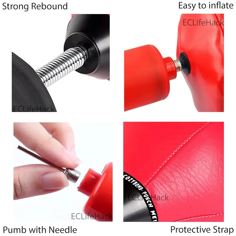 Desk Punching Bag Stress Buster Relief Free Standing Desk Table Boxing Punch Ball Suction Cup Reflex Strain 36 Cm Height Gag Gift