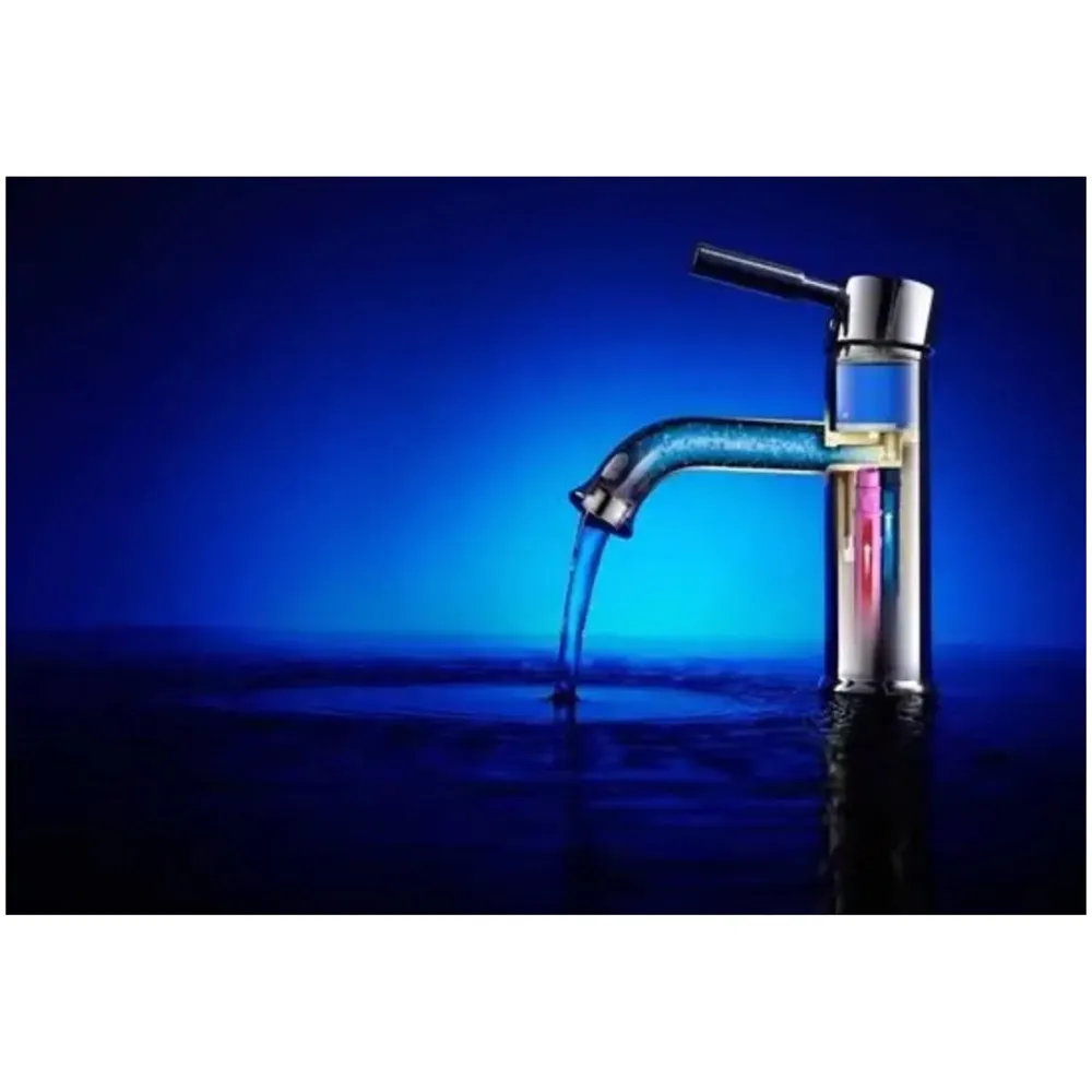 12 inch PVC Basin Mixer Faucet Tap Black Gold Marble Design Hot and Cold Bathroom Tap Tall Body - 30 Cm