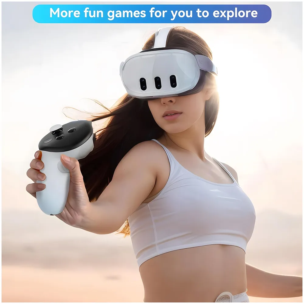 Protective Case Compatible with Meta Quest 3, Shockproof and Scratch Resistant, Highly Transparent Case with Headset Cover, Glass Camera Lens, Joystick Caps. VR Accessories