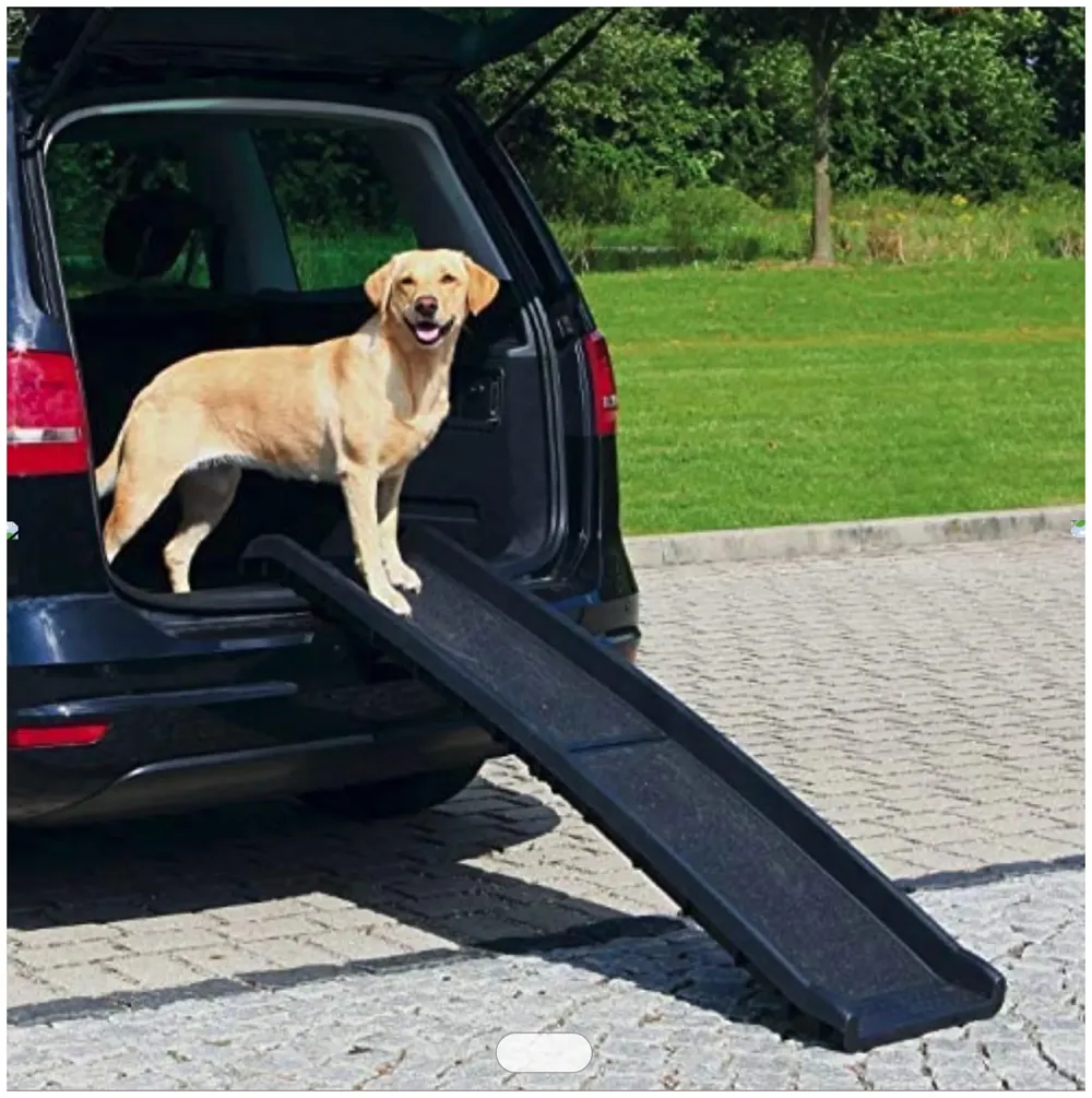 Folding Dog Ramp for Cars 62 x 15.5 x 3.5 Inches Black, 4 Times Folding (15.5 x 10 Inch) for Storage, Pet Car Ramp Stairs