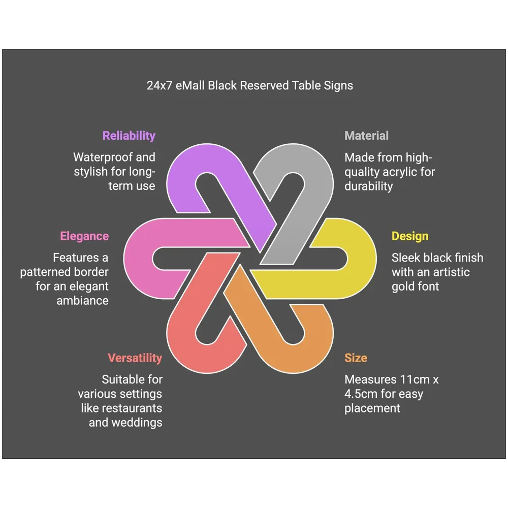 Black Reserved Table Signs Acrylic Reserved Table Signs, Reservation Seat Signs for Restaurants Hotels Banquets Wedding Office Meeting Chairs, 11cm x 4.5cm, 1 PC - 3