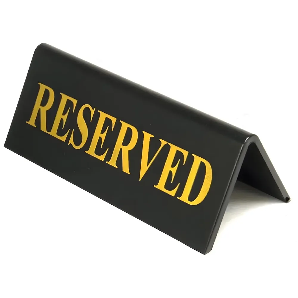 Black Reserved Table Signs Acrylic Reserved Table Signs, Reservation Seat Signs for Restaurants Hotels Banquets Wedding Office Meeting Chairs, 11cm x 4.5cm, 1 PC - medium, (reservation…