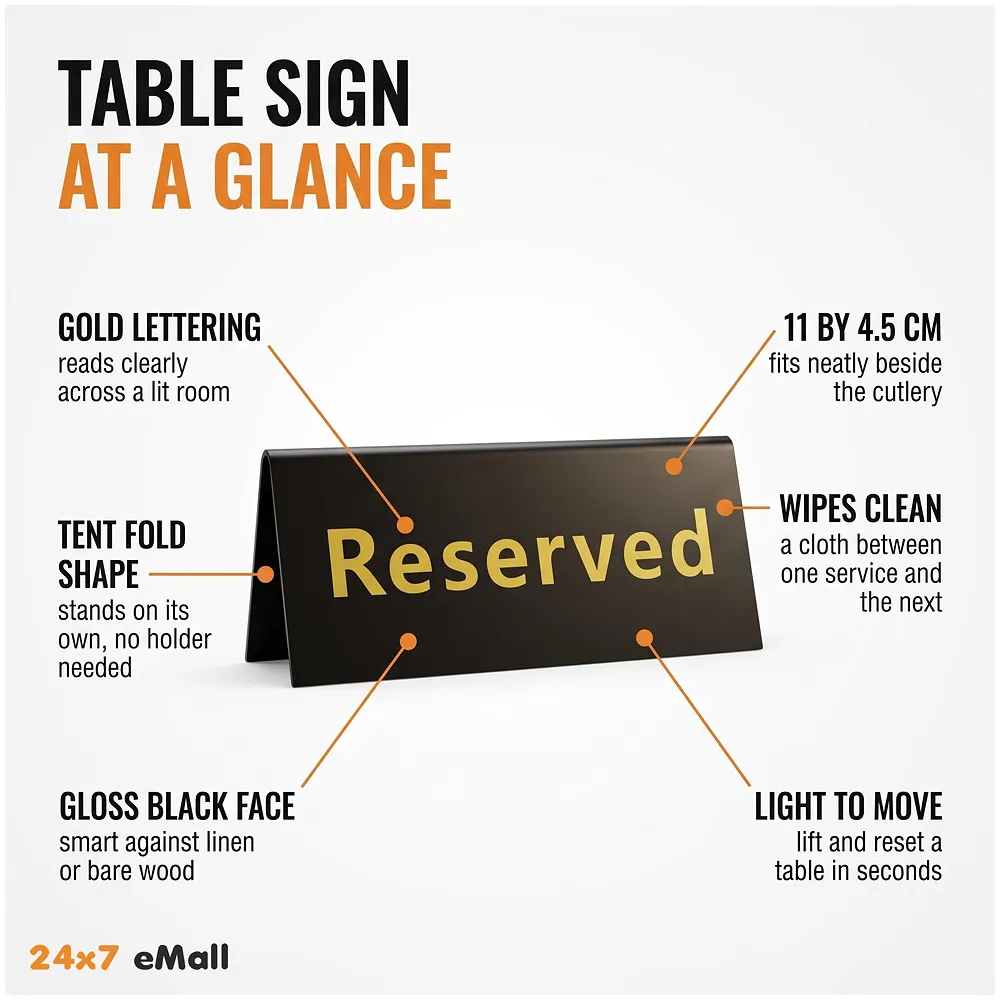 Black Reserved Table Signs Acrylic Reserved Table Signs, Reservation Seat Signs for Restaurants Hotels Banquets Wedding Office Meeting Chairs, 11cm x 4.5cm, 1 PC - medium, (reservation…