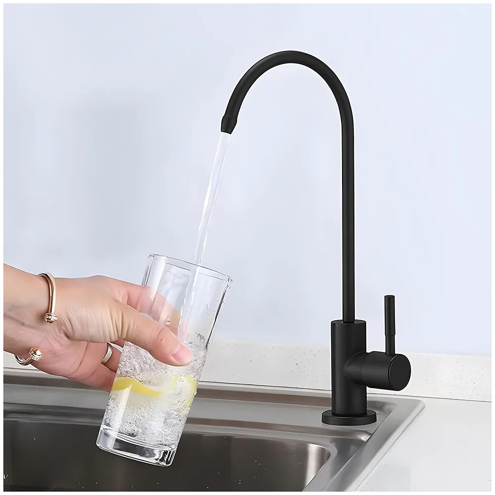 Ro Purifier Faucet tap for Under Sink Purifiers Compatible with All, Rotatable Kitchen Sink Faucet Tap with Black Finish for RO Drinking Water Filter Black - 27 x 12 cm