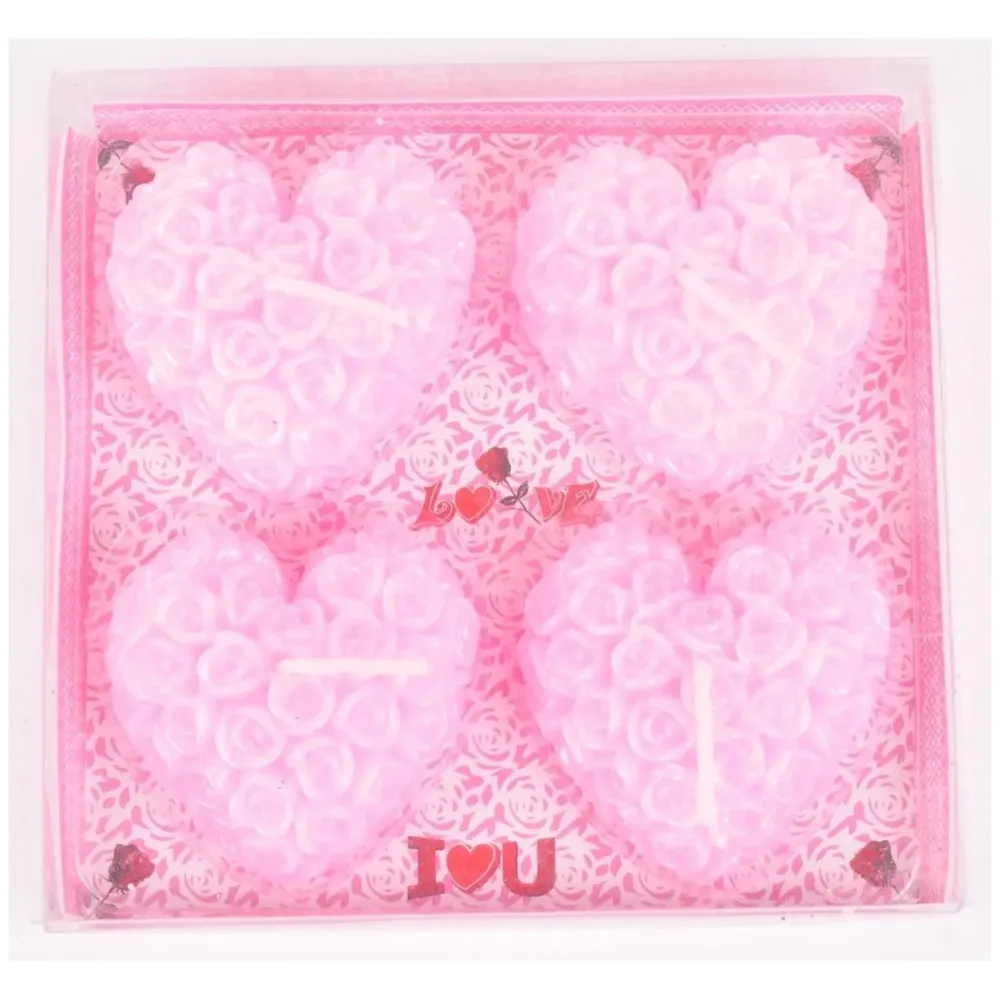 Floating Heart Real Candles ~ PINK ~ set of 4 gift pack ~ Valentine - 2