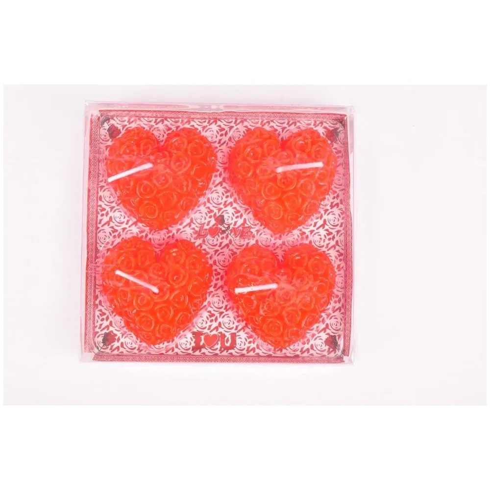 Floating Heart Real Candles ~ RED ~ set of 4 gift pack ~ Valentine - 2