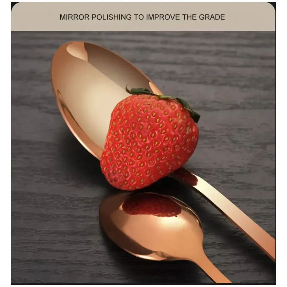 Rose Gold Cutlery Set, Modern Pieces Rosegold Stainless Steel Flatware for Daily Use, Party, Restaurants