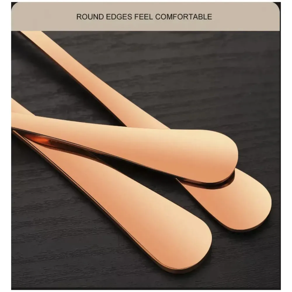Rose Gold Cutlery Set, Modern Pieces Rosegold Stainless Steel Flatware for Daily Use, Party, Restaurants