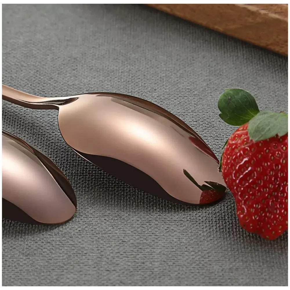 Rose Gold Cutlery Set, Modern Pieces Rosegold Stainless Steel Flatware for Daily Use, Party, Restaurants