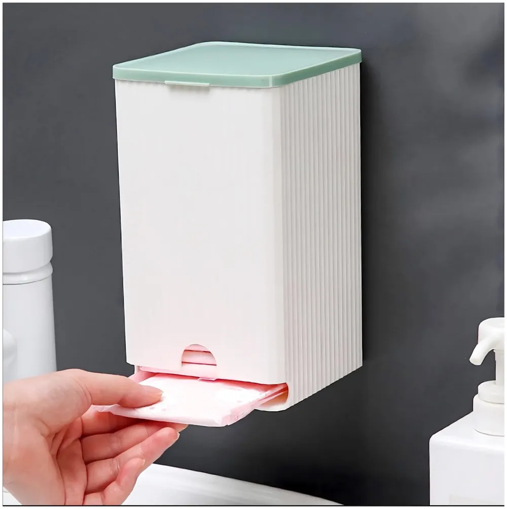 Sanitary Pads Dispenser Wall-Mounted Sanitary Napkin Storage Box Dust-Proof- Pink White 19.5cm x 11.5cm White Green