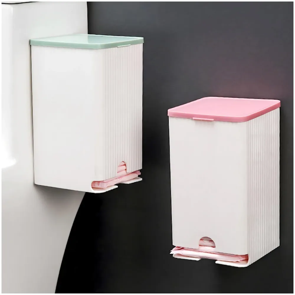 Sanitary Pads Dispenser Wall-Mounted Sanitary Napkin Storage Box Dust-Proof- Pink White 19.5cm x 11.5cm White Green