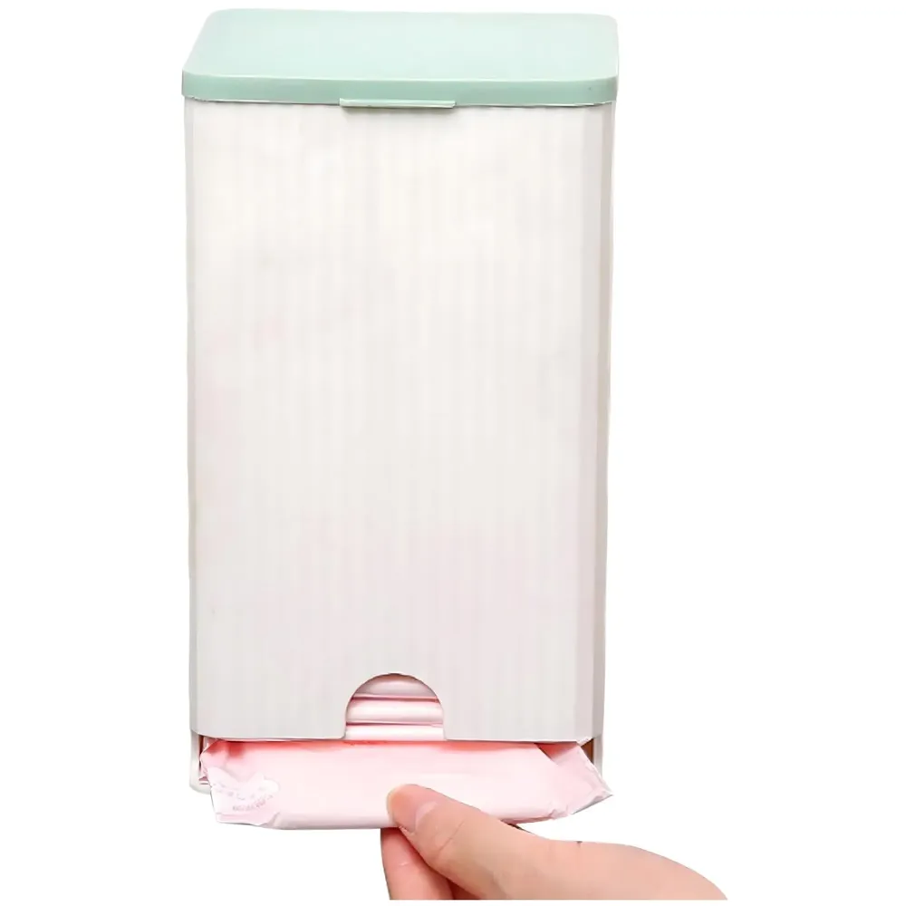Sanitary Pads Dispenser Wall-Mounted Sanitary Napkin Storage Box Dust-Proof- Pink White 19.5cm x 11.5cm White Green