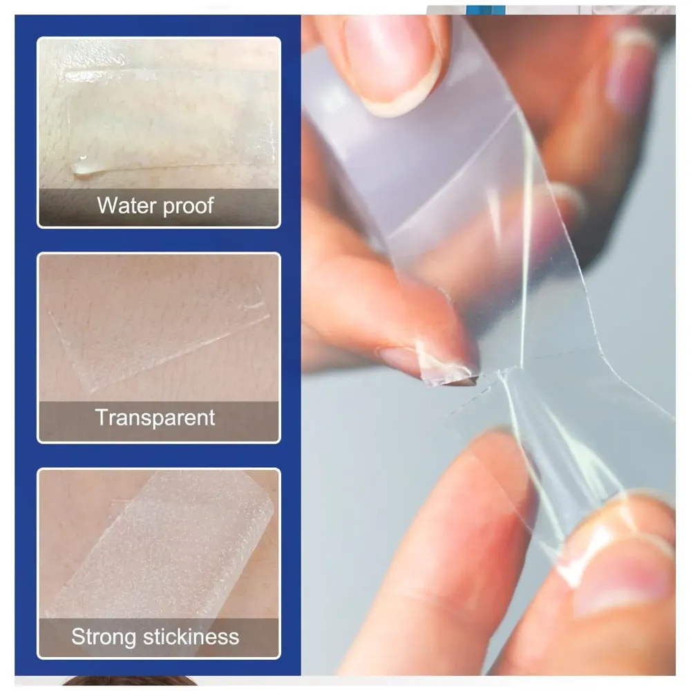 Bioline Clear Silicon Scar Sheet 4 x 150 Cm for Healing Scars Transparent tear silicone tape roll for hypertrophic scars and keloids caused by surgery, medical silicone for scar removal