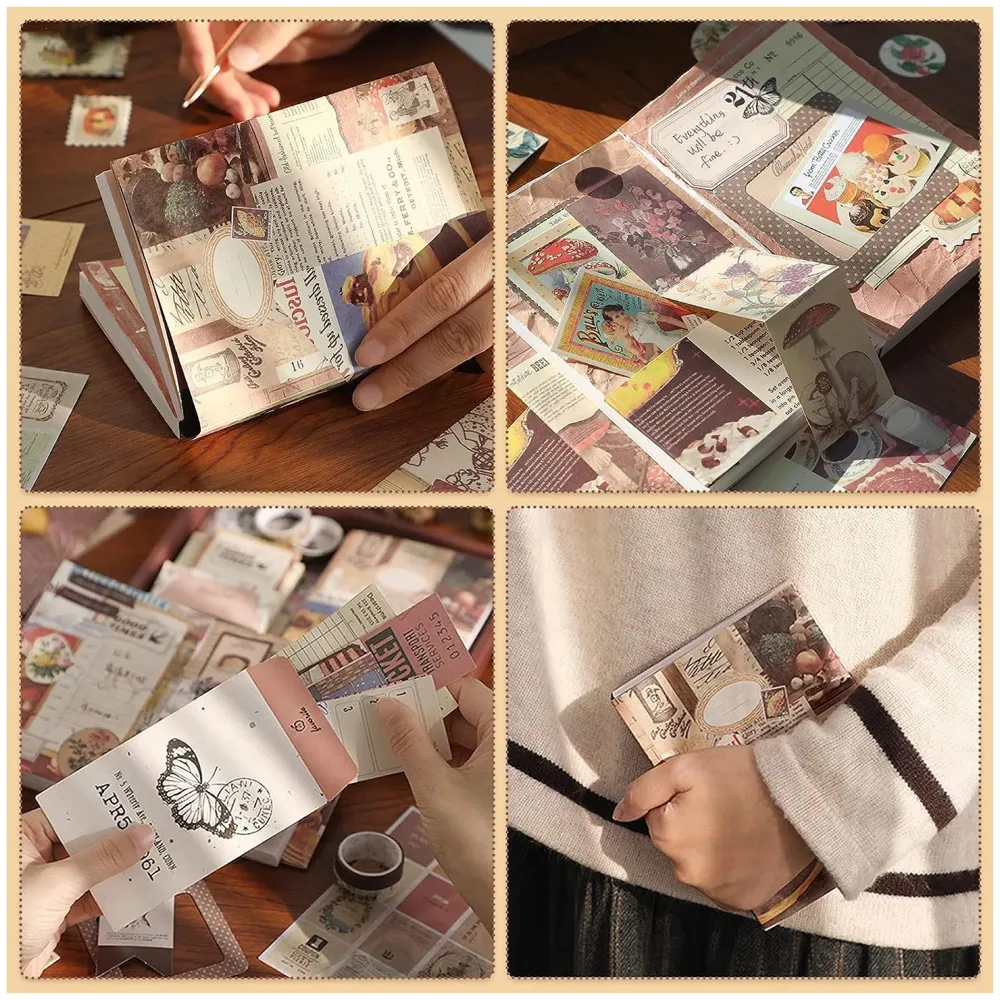 346pcs Journal Supplies Kit Vintage Scrapbook Stickers Art journaling kit. Journal Schedulers DIY Paper Stickers for Decoration Notebook Collage Album Aesthetic Tape (Good Times)