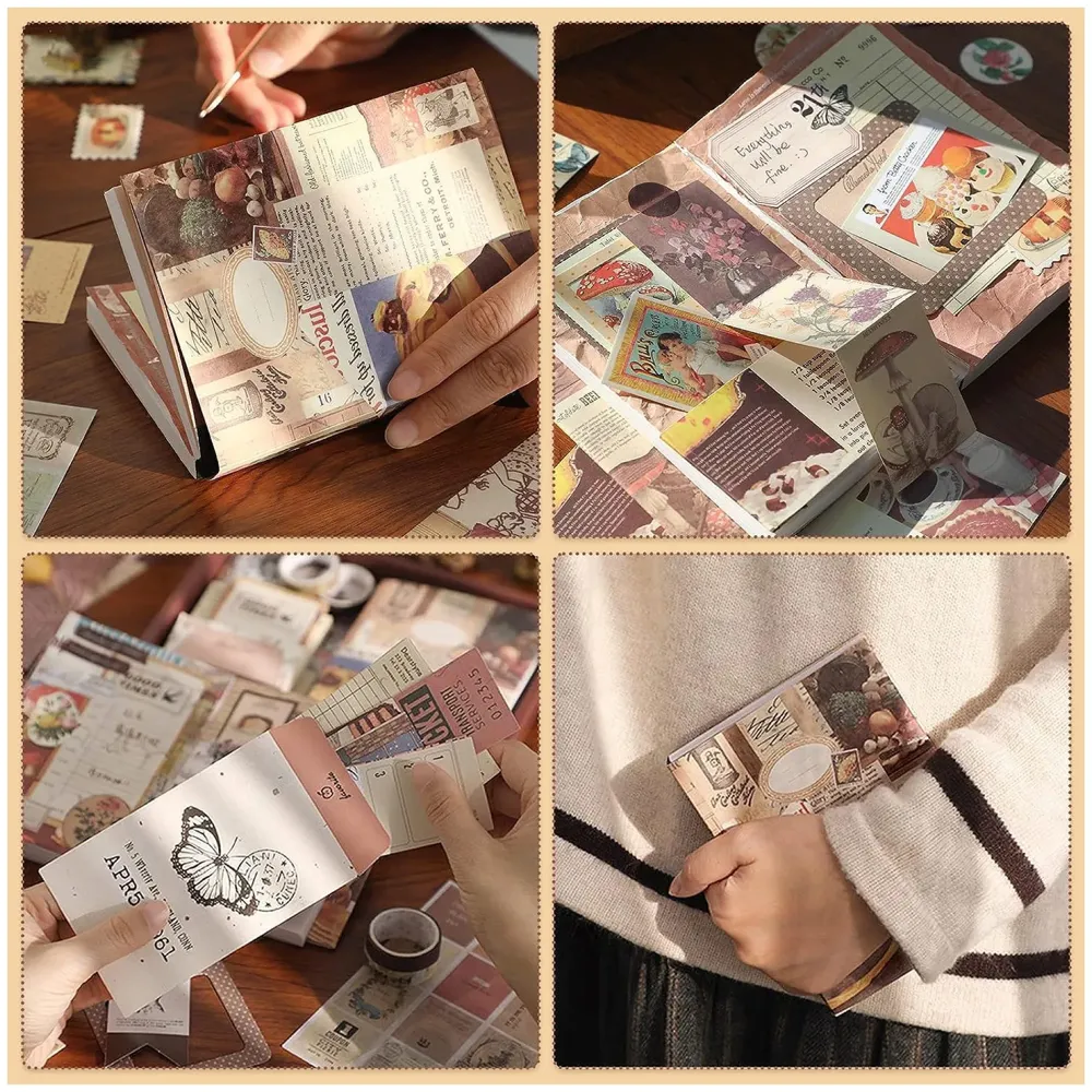 346pcs Journal Supplies Kit Vintage Scrapbook Stickers Art journaling kit. Journal Schedulers DIY Paper Stickers for Decoration Notebook Collage Album Aesthetic Tape (Good Times)