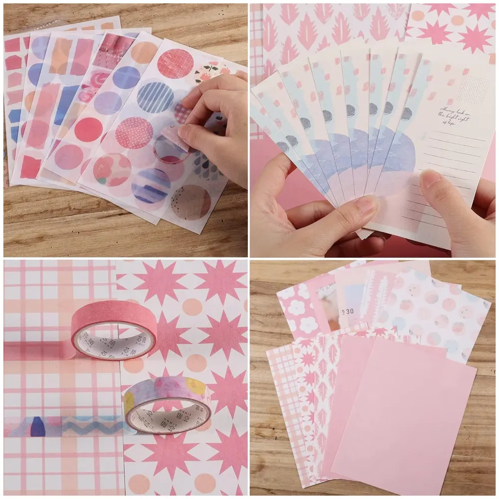 346Pcs Journal Supplies Kit Vintage Scrapbook Stickers Art Journaling Kit Journal Scheduler Diy Paper Stickers For Decoration Notebook Collage Album Aesthetic Tape(Sweet Heart), Multicolor