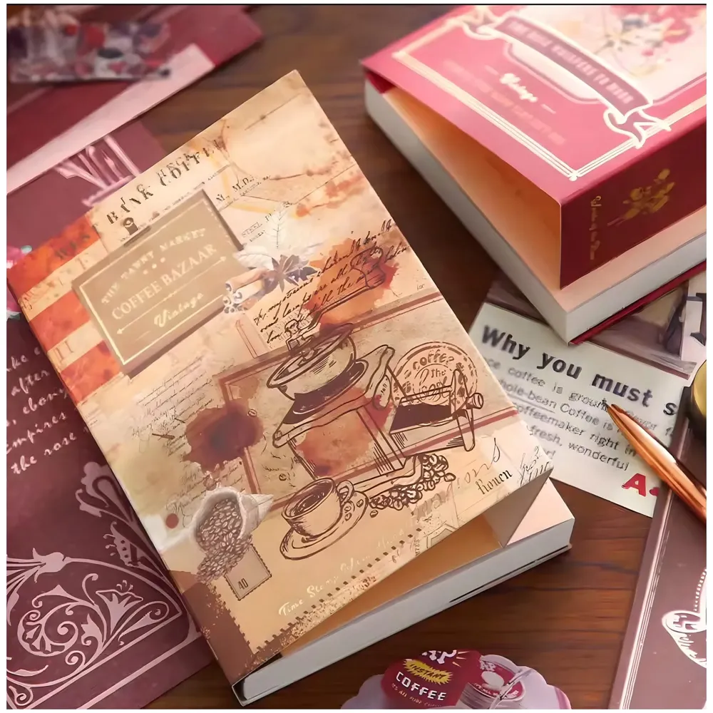 346pcs Journal Supplies Kit Vintage Scrapbook Stickers Art journaling kit. Journal Schedulers DIY Paper Stickers for Decoration Notebook Collage Album Aesthetic Tape (Coffee) - 5